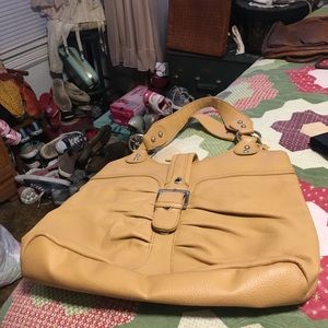 Tan leather purse
